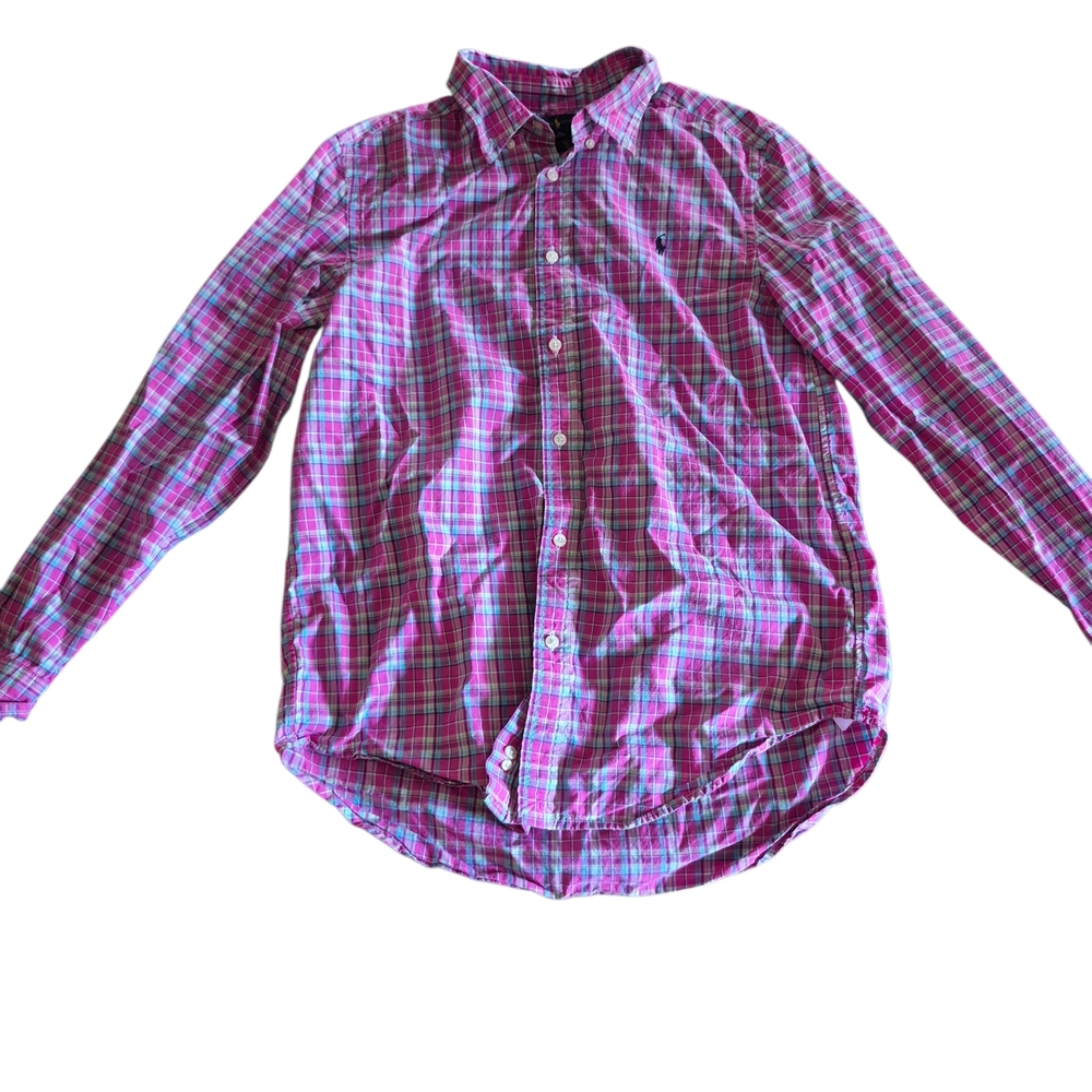 Polo by Ralph Lauren Pink Plaid Cotton Button-Up Shirt